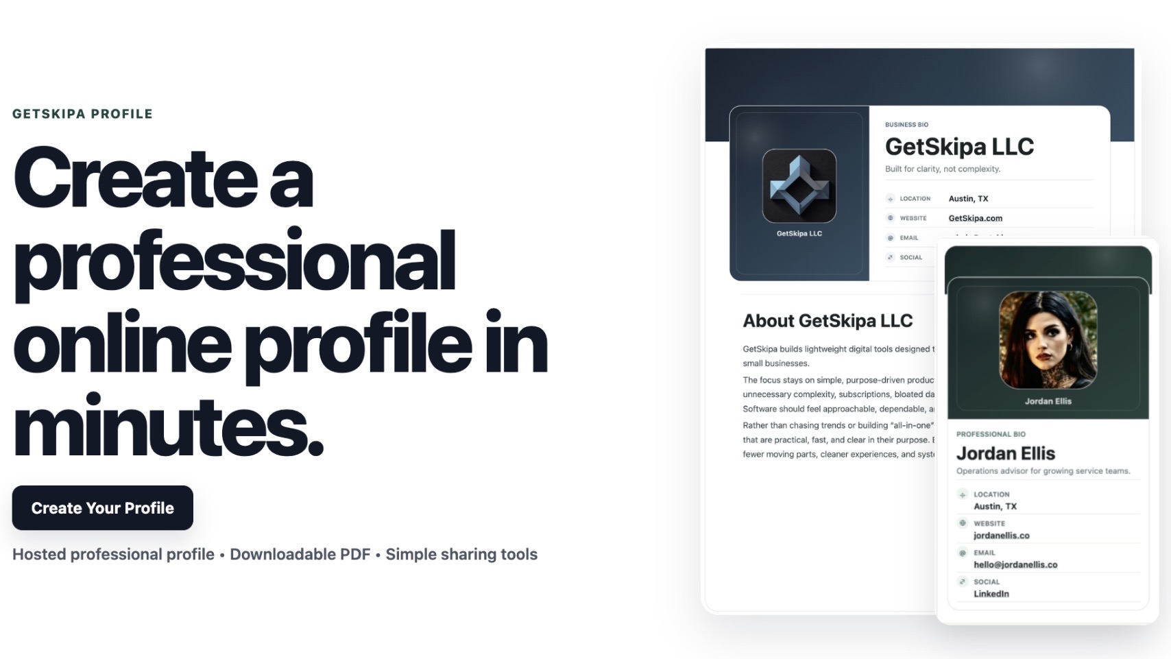 GetSkipa Profile product preview