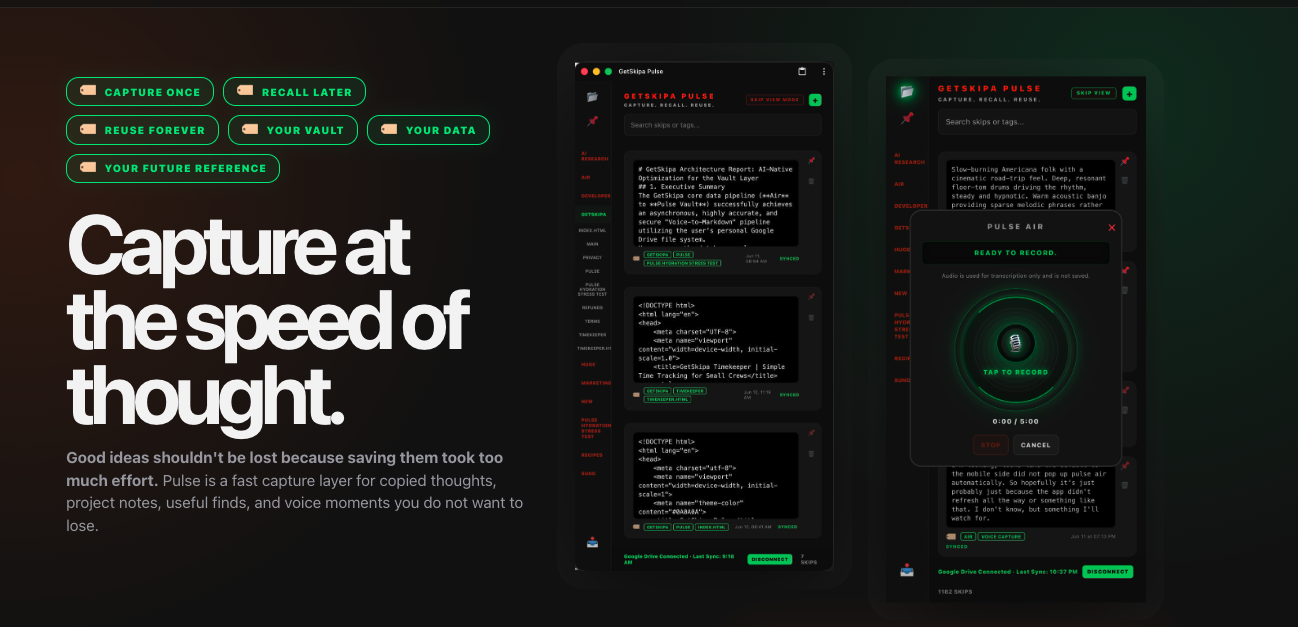 GetSkipa Pulse workspace preview