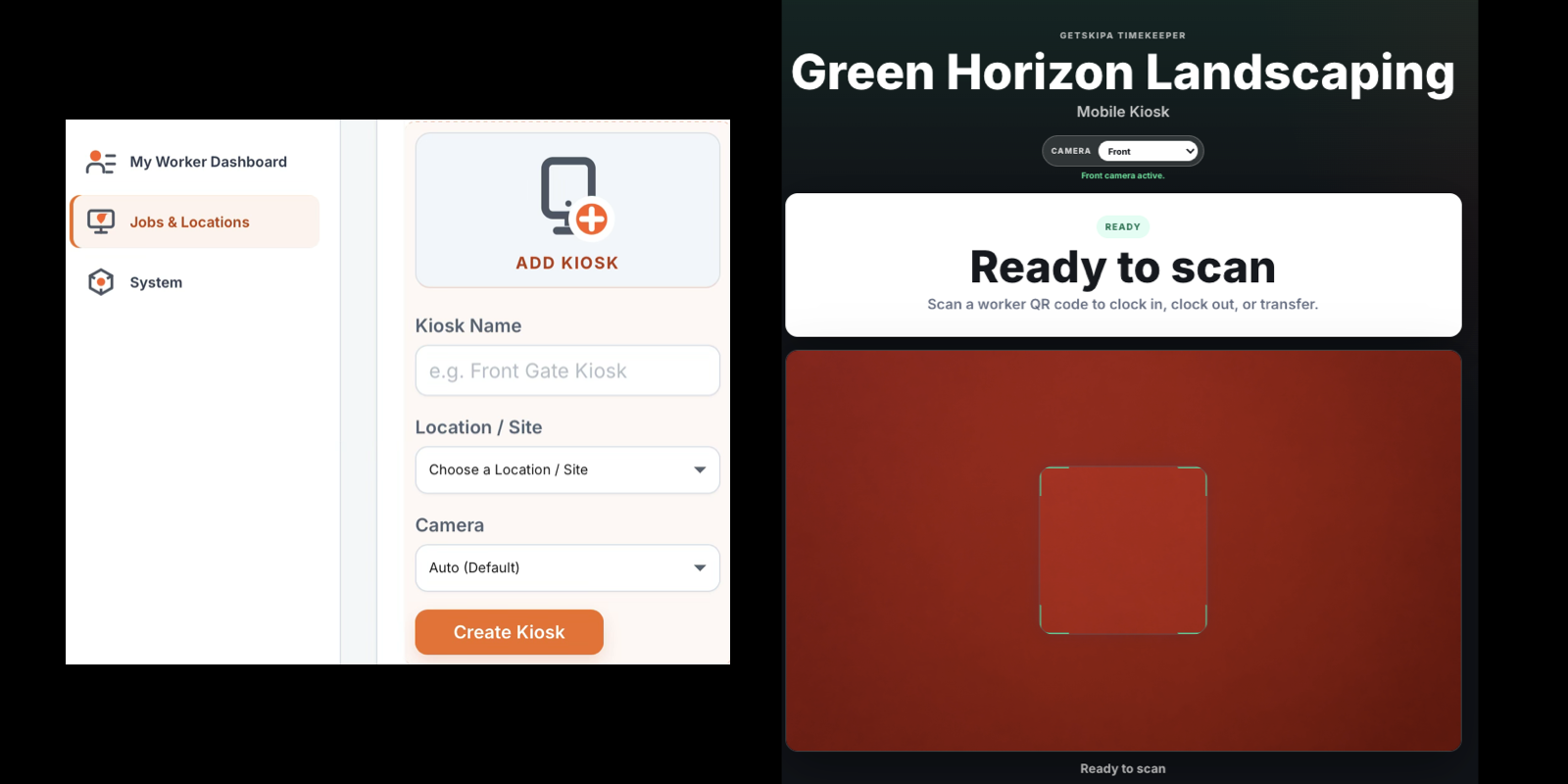 Create and open a Timekeeper kiosk